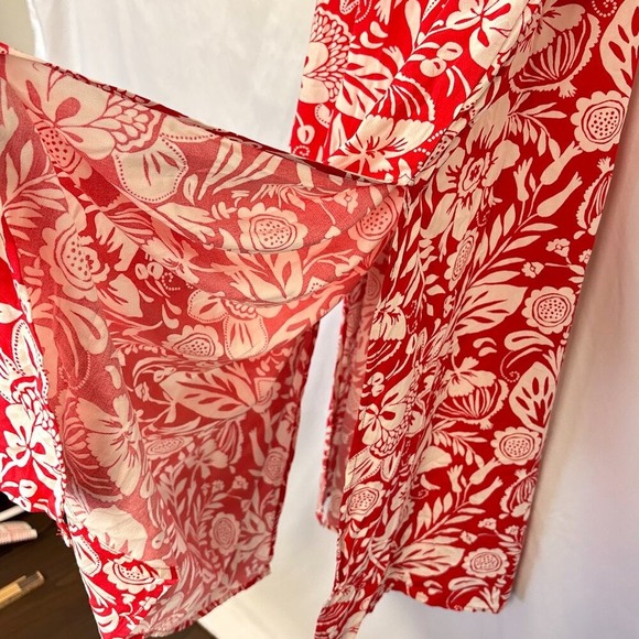 NWT Lily Rose Dress Women's XXL Red Cream Floral Summer Lightweight Flowy Maxi‎ - Picture 7 of 16